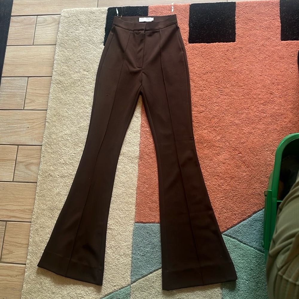 Elegant Brown Flared Women's Pants